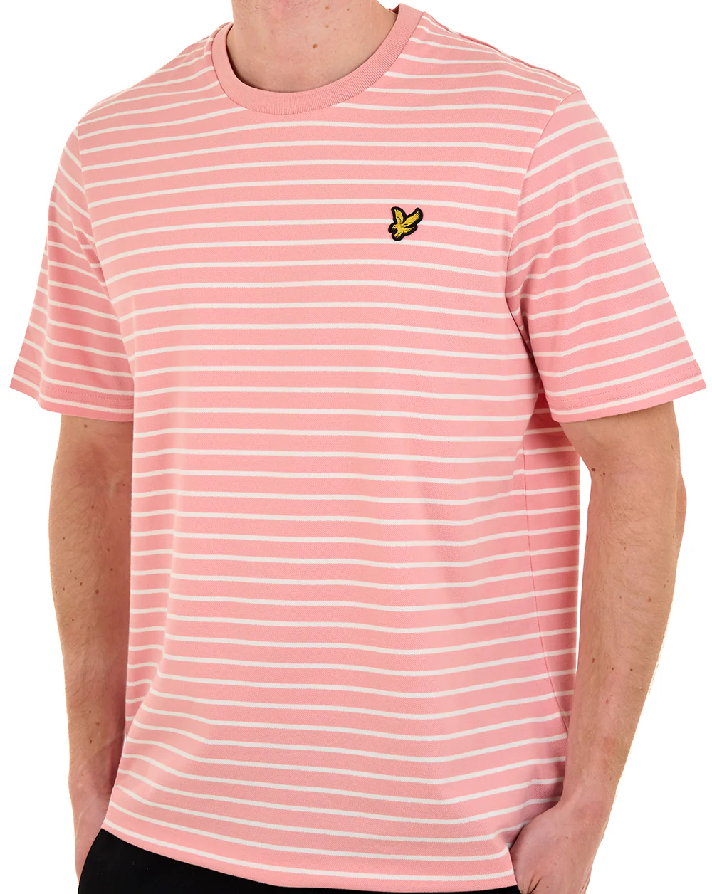 Lyle And Scott Pique Breton T Shirt Pink/White - Image 2