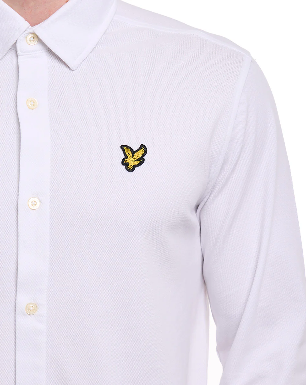 Lyle And Scott Pique Jersey Shirt White - Image 3