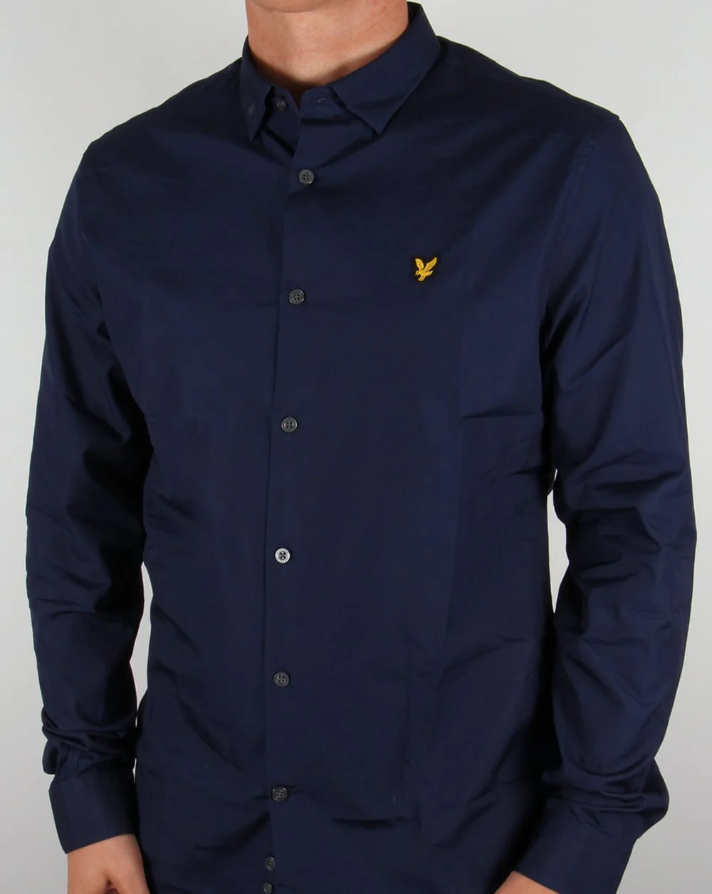 Lyle And Scott Poplin Slim Fit Shirt Navy