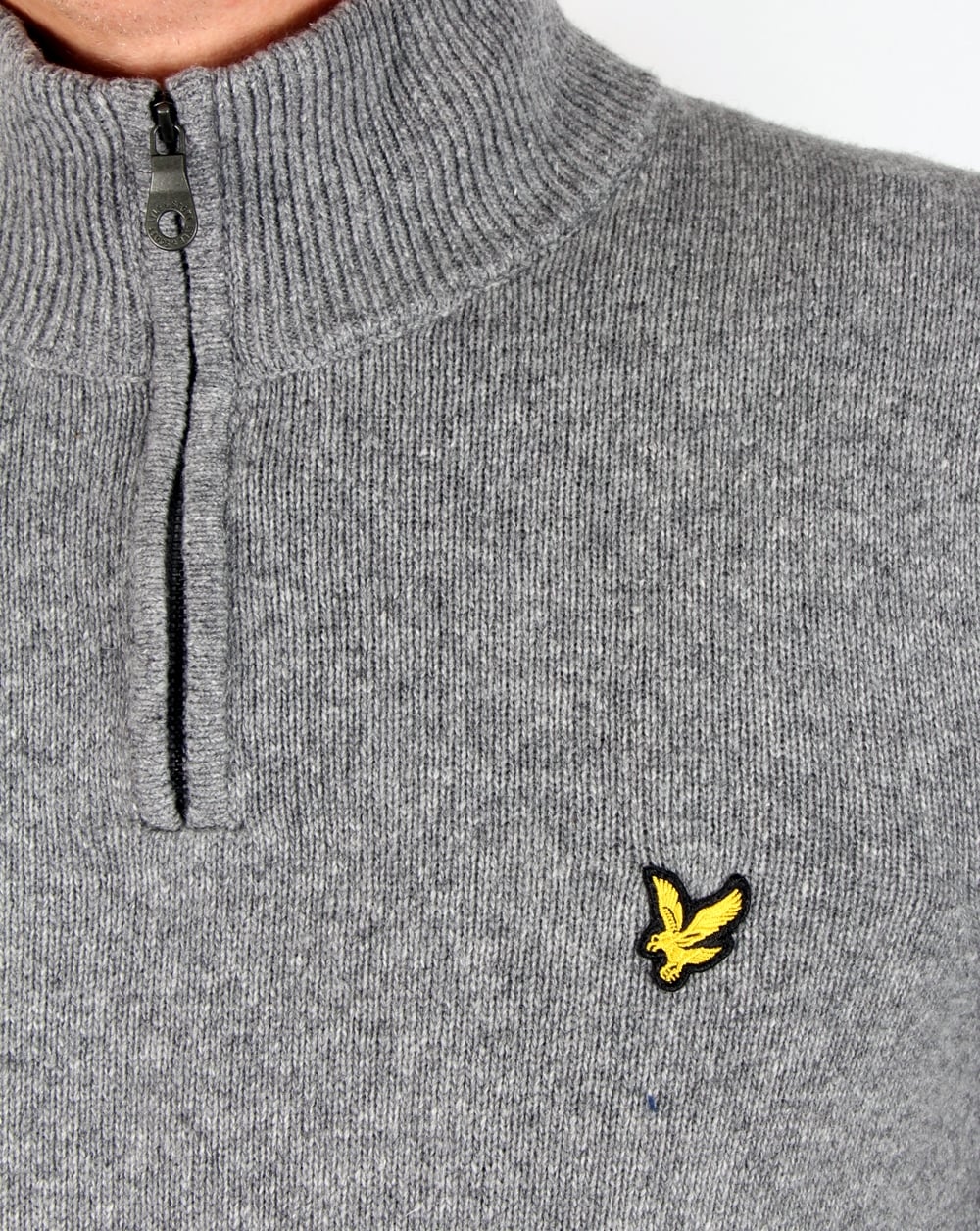 Lyle And Scott Quarter Zip Jumper Mid Grey Marl - Image 2