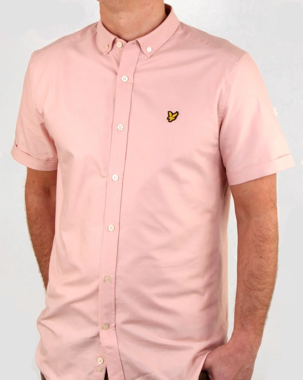 Lyle And Scott Ss Oxford Shirt Dusty Pink - Image 3