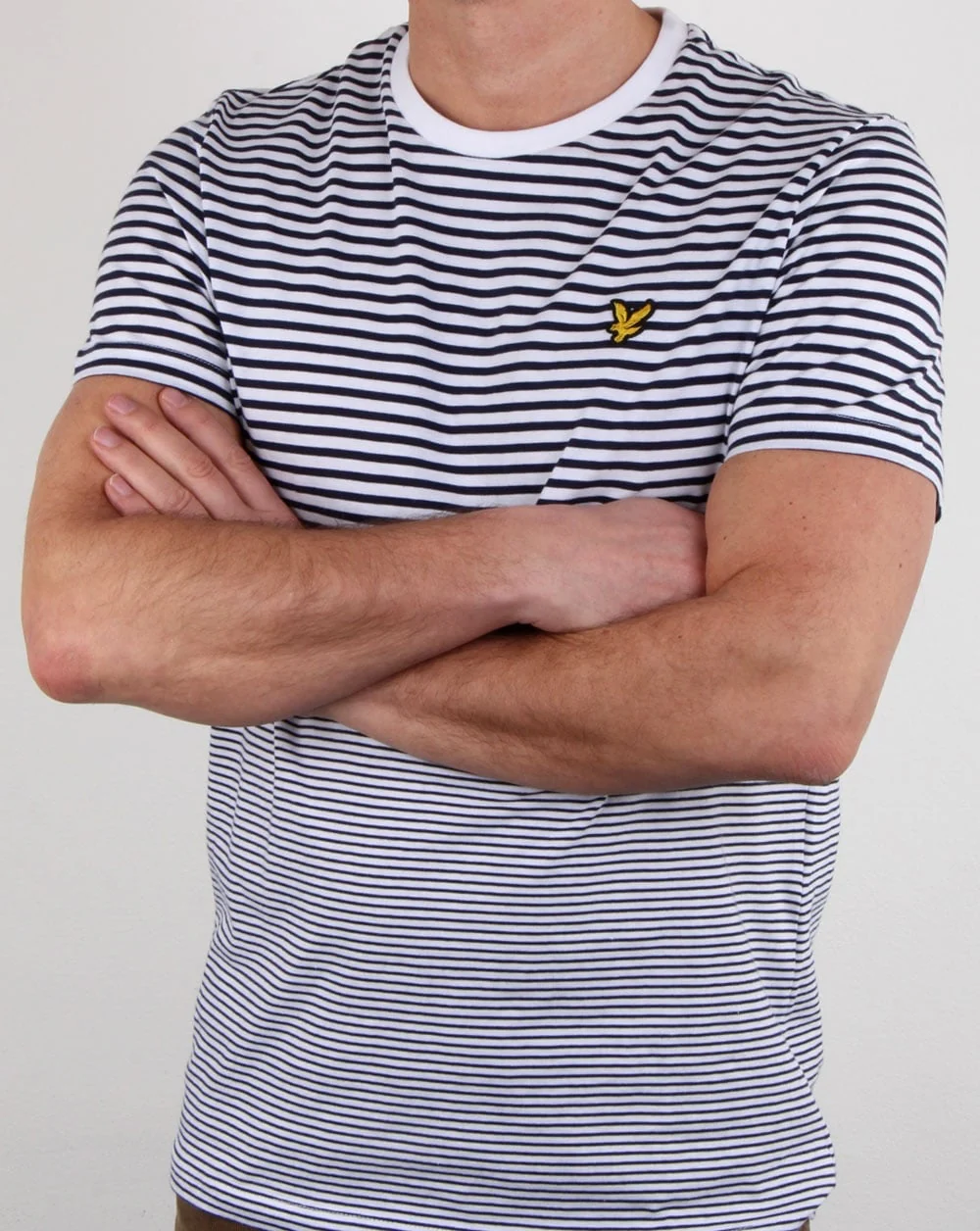 Lyle And Scott Stripe T Shirt Navy - Image 3