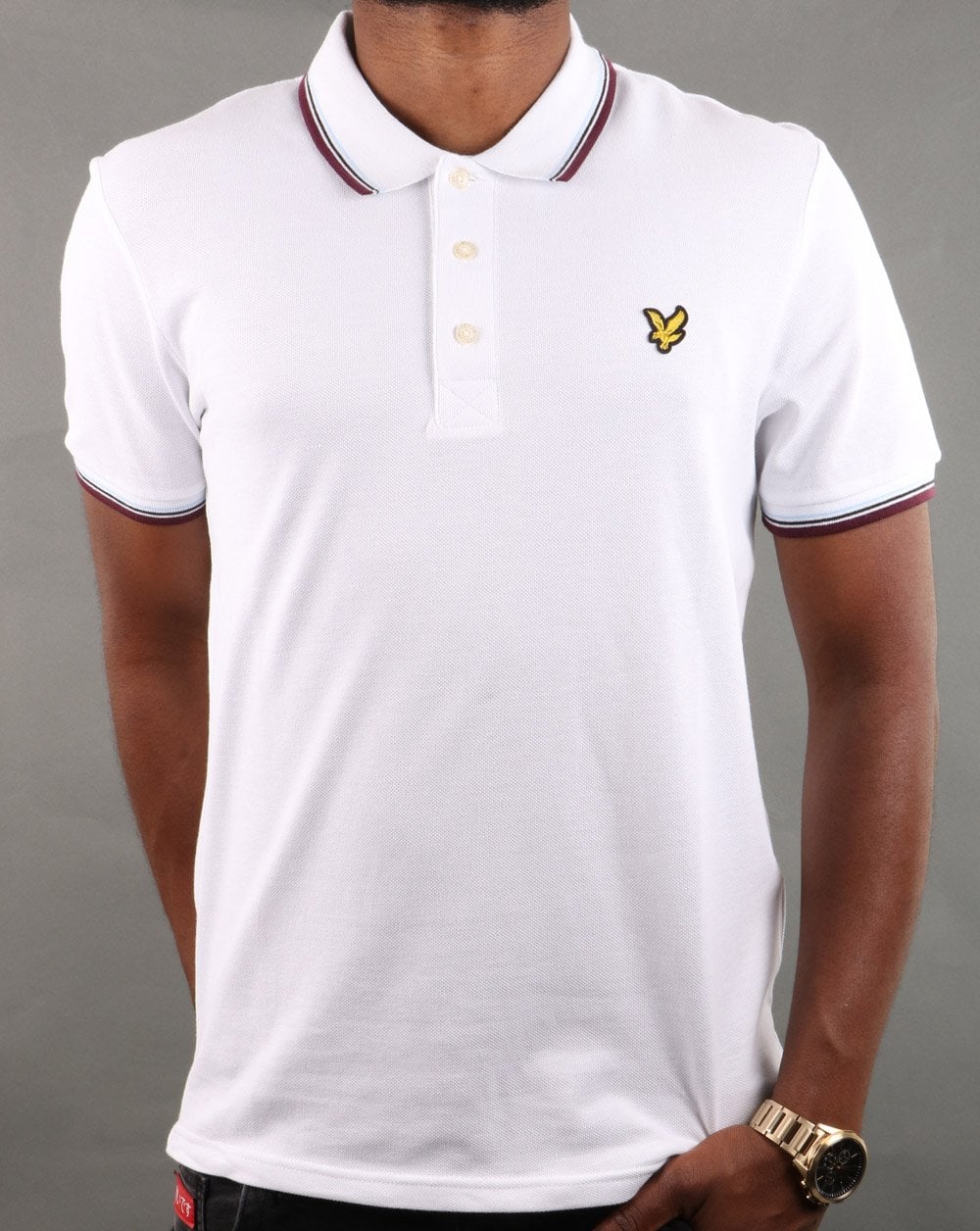 Lyle And Scott Tipped Polo Shirt White - Image 2