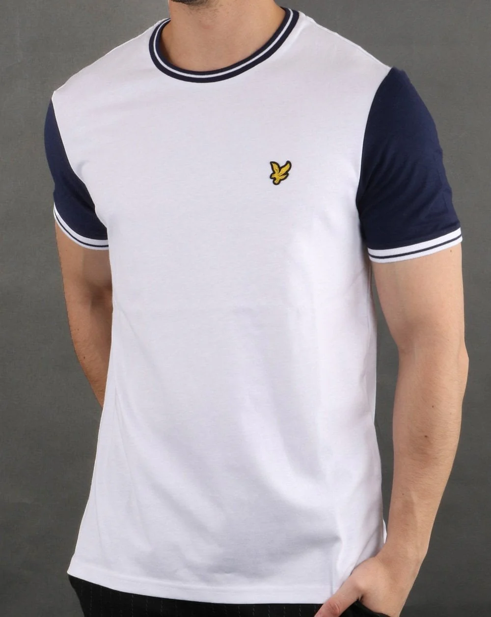 Lyle And Scott Tipped T-shirt White/Navy - Image 2