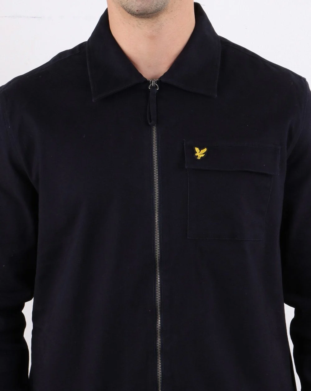 Lyle And Scott Twill Overshirt Navy - Image 5
