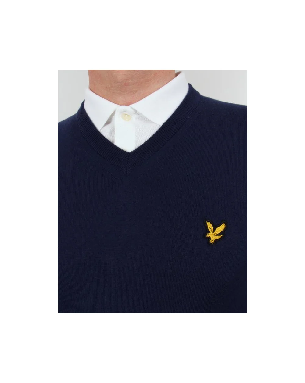 Lyle And Scott V Neck Jumper New Navy - Image 2