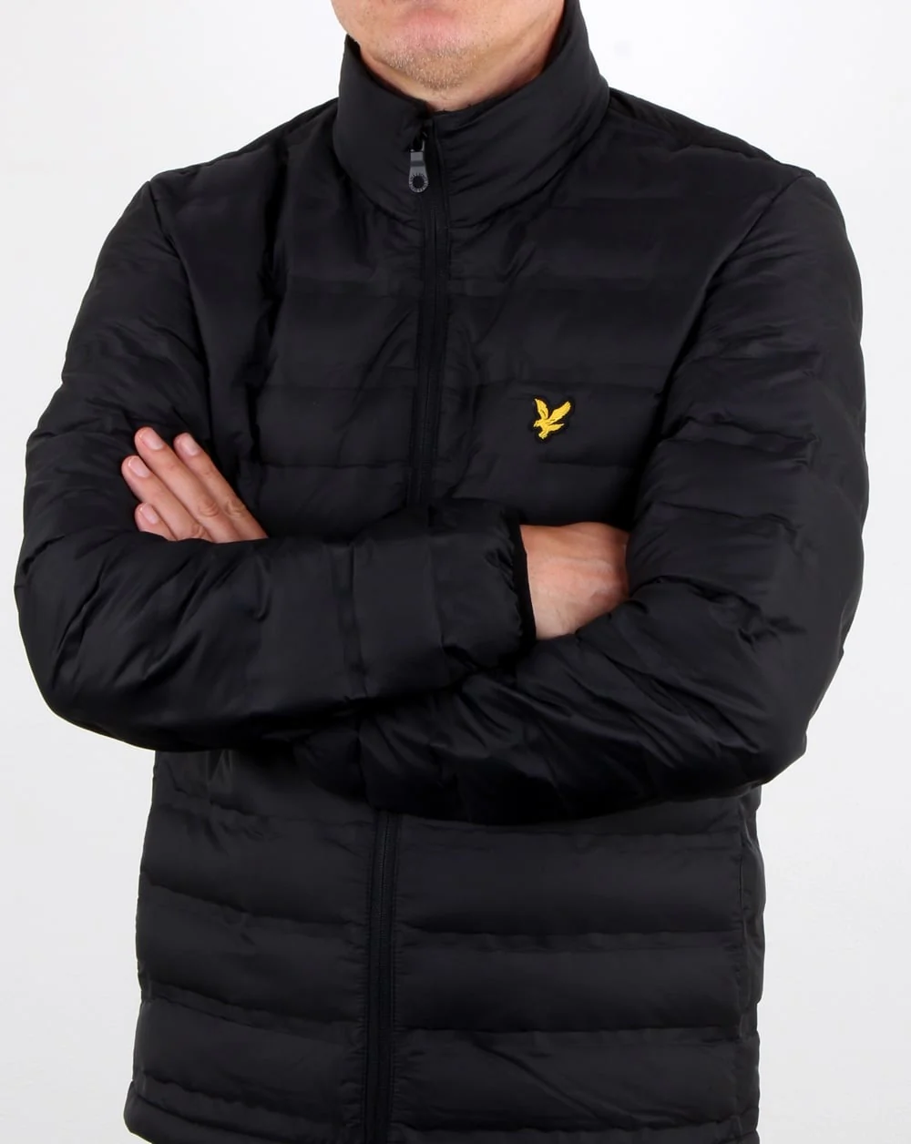 Lyle And Scott Wadded Funnel Neck Jacket True Black - Image 3