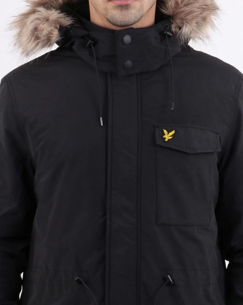 Lyle And Scott Winterweight Microfleece Lined Parka True Black - Image 4