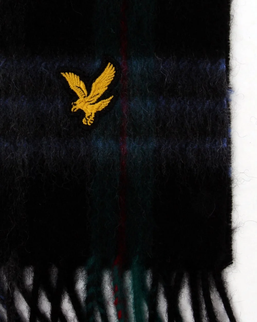 Lyle And Scott Woven Lambswool Scarf Emerald Green - Image 2