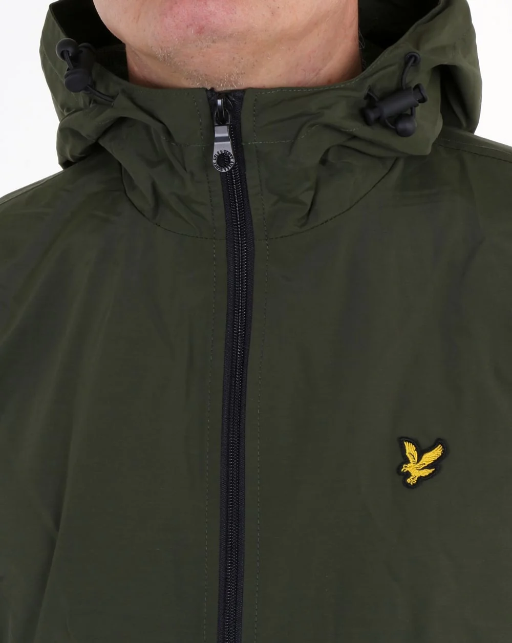 Lyle And Scott Zip Through Hooded Jacket Dark Sage - Image 2