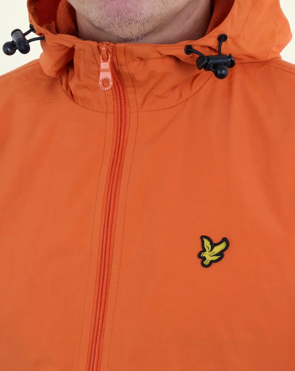 Lyle And Scott Zip Through Hooded Jacket Orange - Image 2
