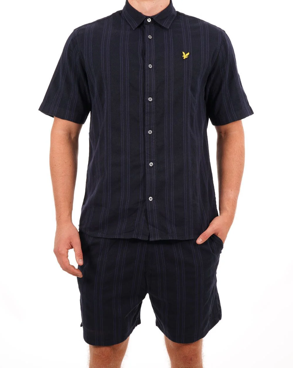 Lyle & Scott Barre SS Shirt Navy - Image 3