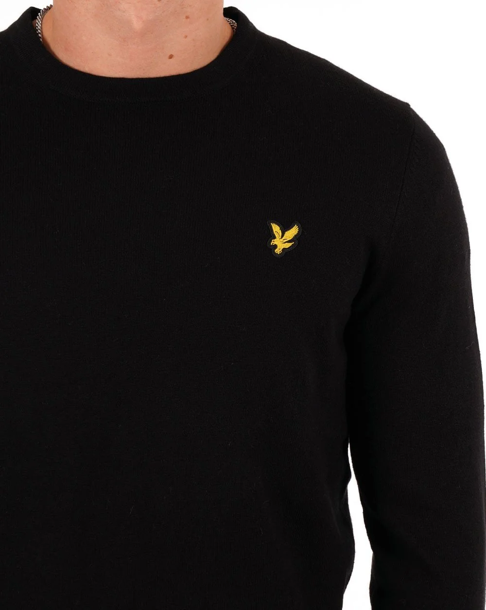 Lyle & Scott Cotton Merino Crew Jumper Jet Black - Image 2