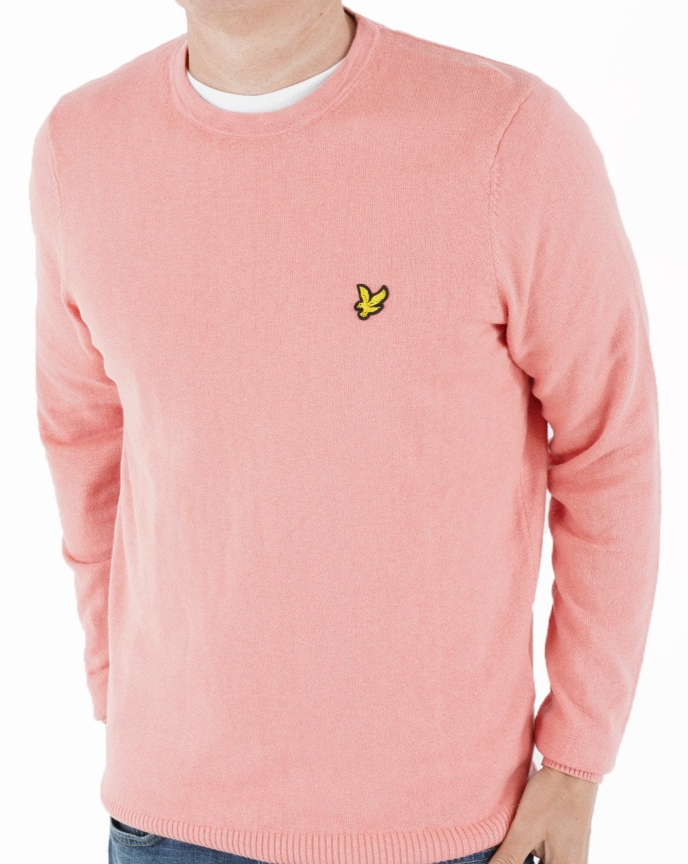 Lyle & Scott Cotton Merino Crew Jumper Rose - Image 4