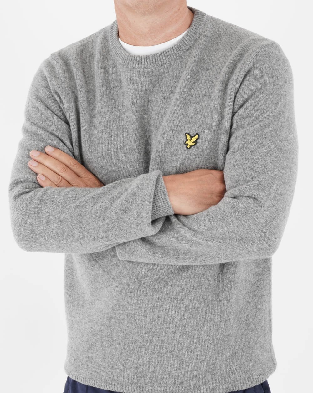 Lyle & Scott Crew Neck Lambswool knit Grey - Image 3