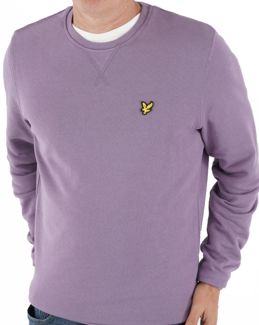 Lyle & Scott Crew Neck Sweatshirt Purple - Image 4