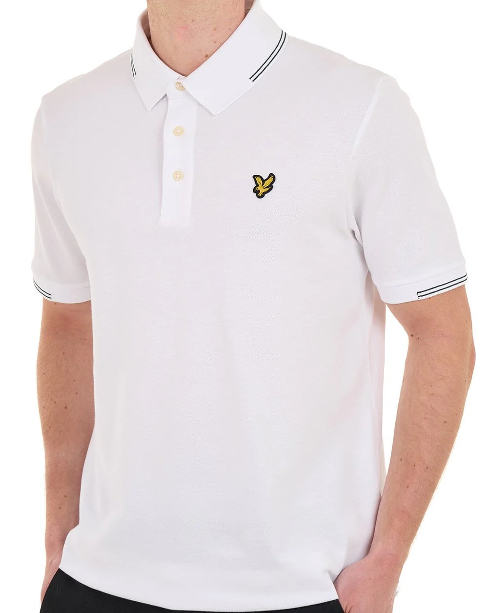 Lyle & Scott Fine Tipped Polo Shirt White - Image 3