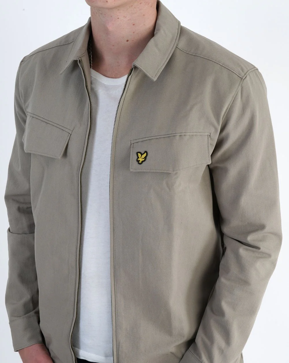 Lyle & Scott Pocket Overshirt Khaki Smoke - Image 3