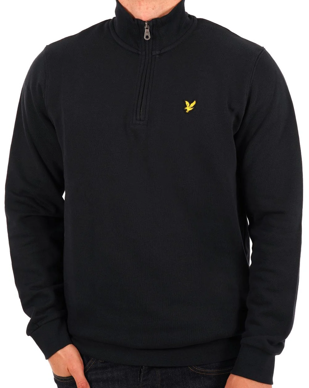 Lyle & Scott Quarter Zip Sweat Dark Navy - Image 2