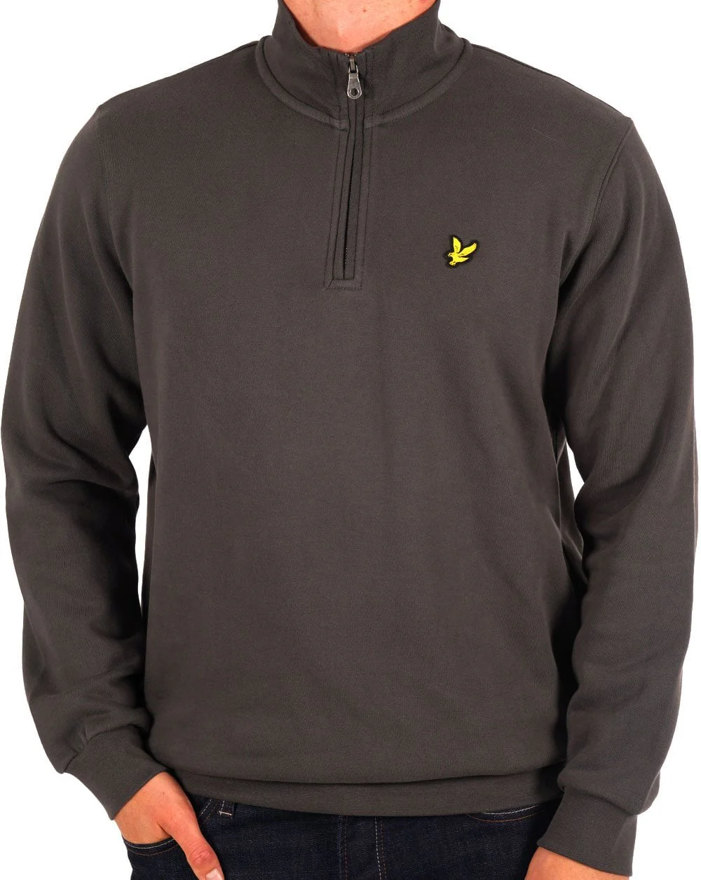 Lyle & Scott Quarter Zip Sweat Gunmetal - Image 2