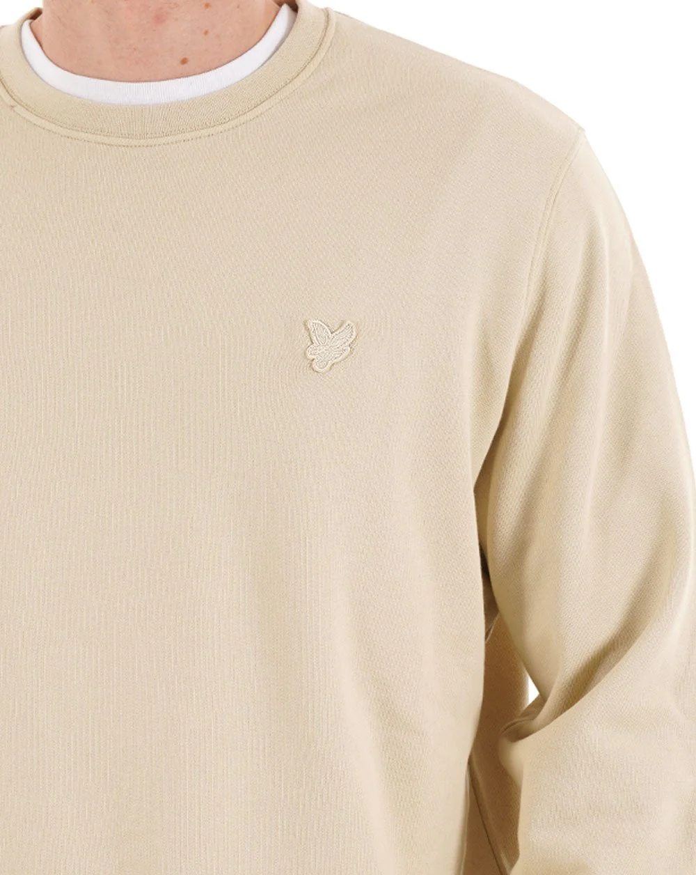 Lyle & Scott Superfine Cotton Crew Sweatshirt Pale Brass - Image 2