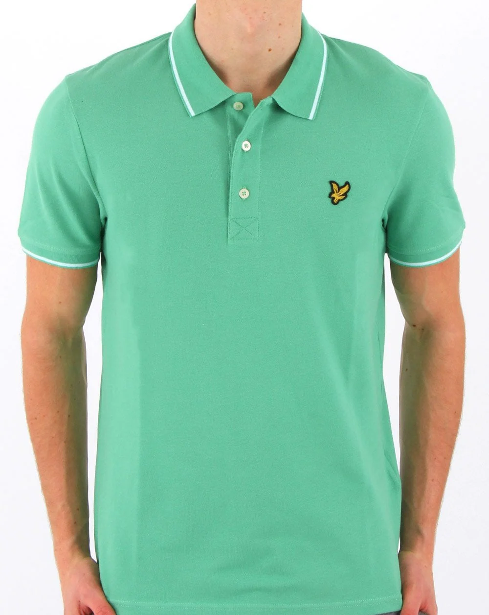 Lyle & Scott Tipped Polo Shirt Green - Image 3