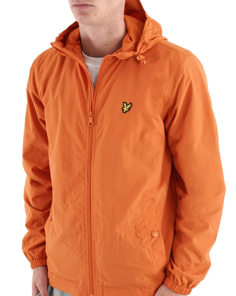 Lyle & Scott Zip Through Hooded Jacket Burnt Orange - Image 4