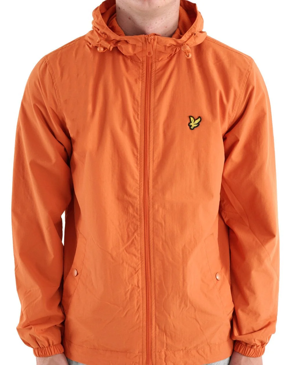 Lyle & Scott Zip Through Hooded Jacket Burnt Orange - Image 5
