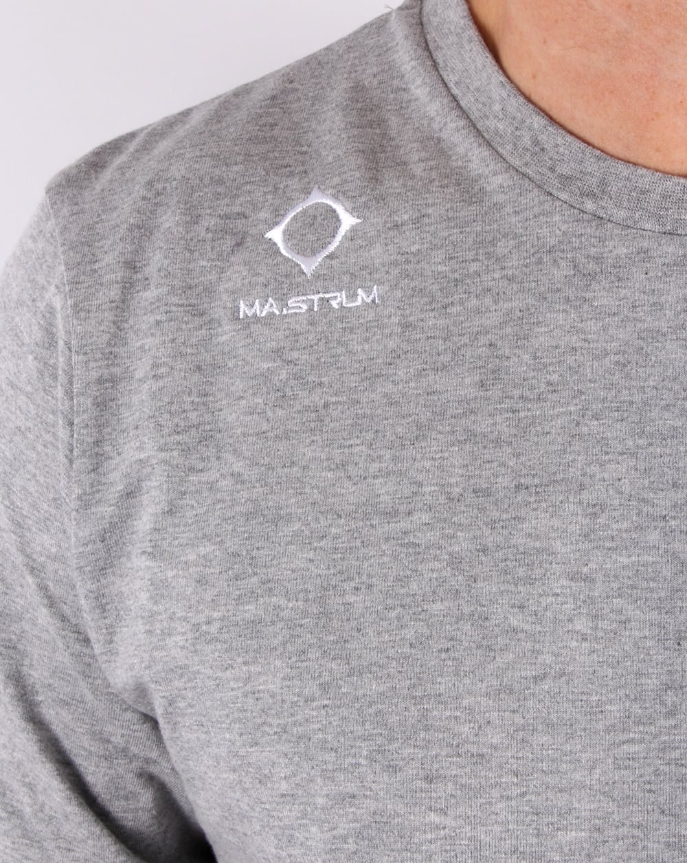 Ma.strum Emblem Long Sleeve T Shirt Grey Melange - Image 2