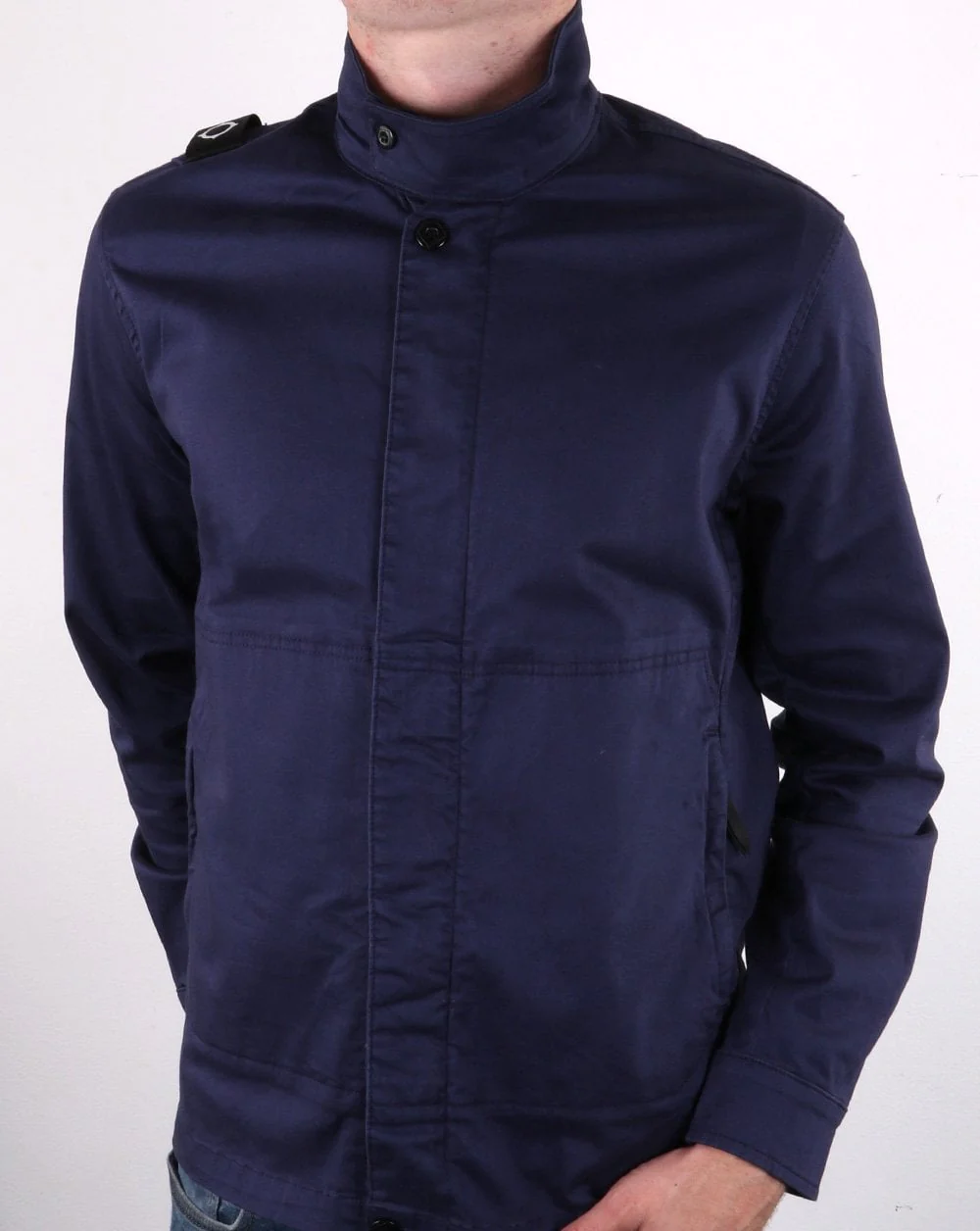 Ma.strum Funnel Neck Zip Shirt True Navy - Image 4