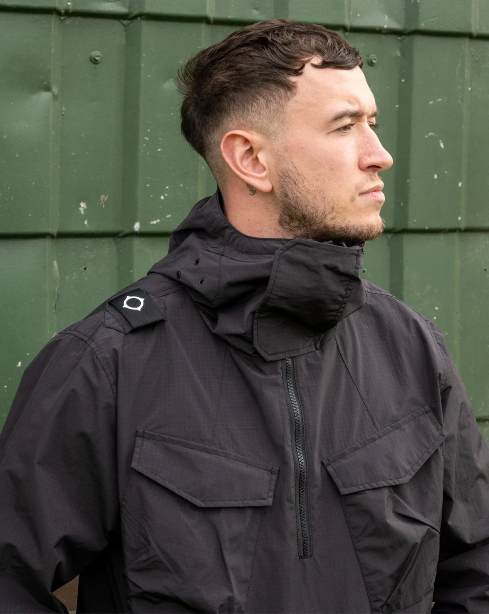 Ma.strum Nylon Grid Smock Black - Image 2