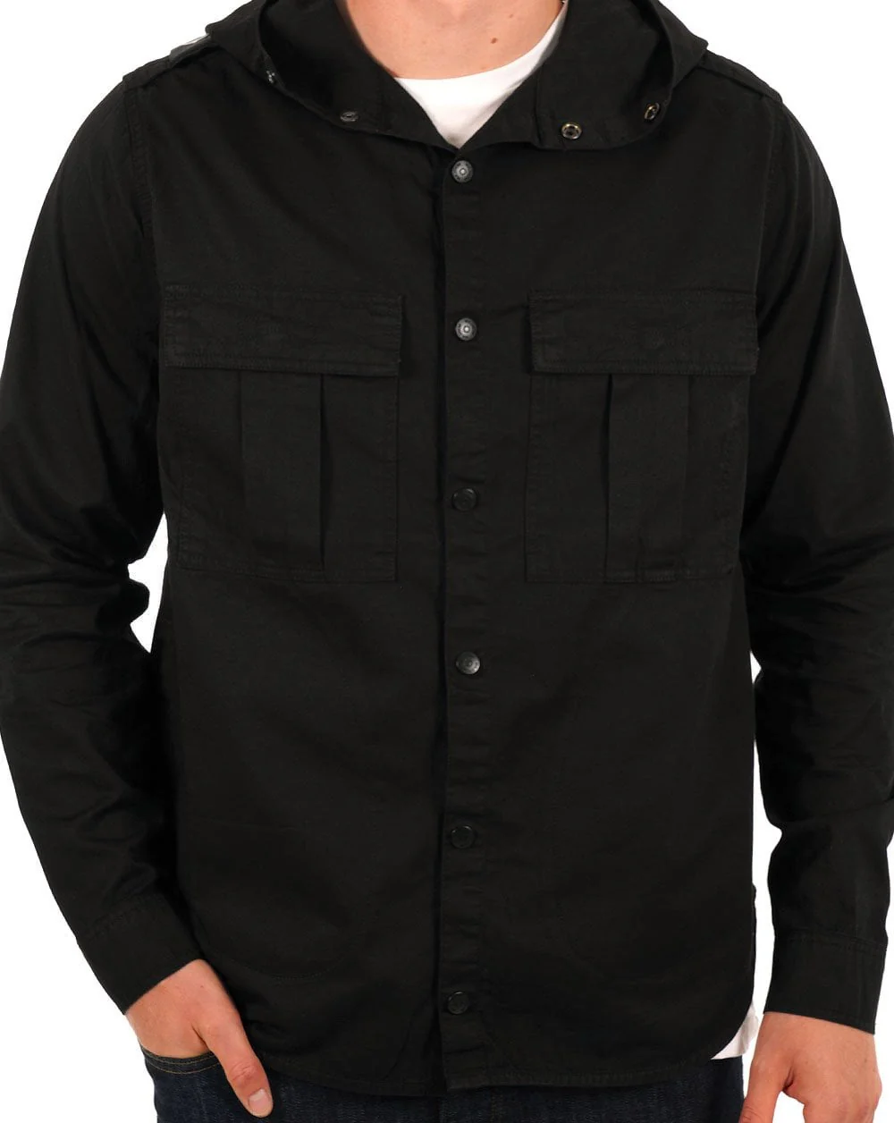 Ma.strum Pd Hooded Parade Overshirt Black - Image 3