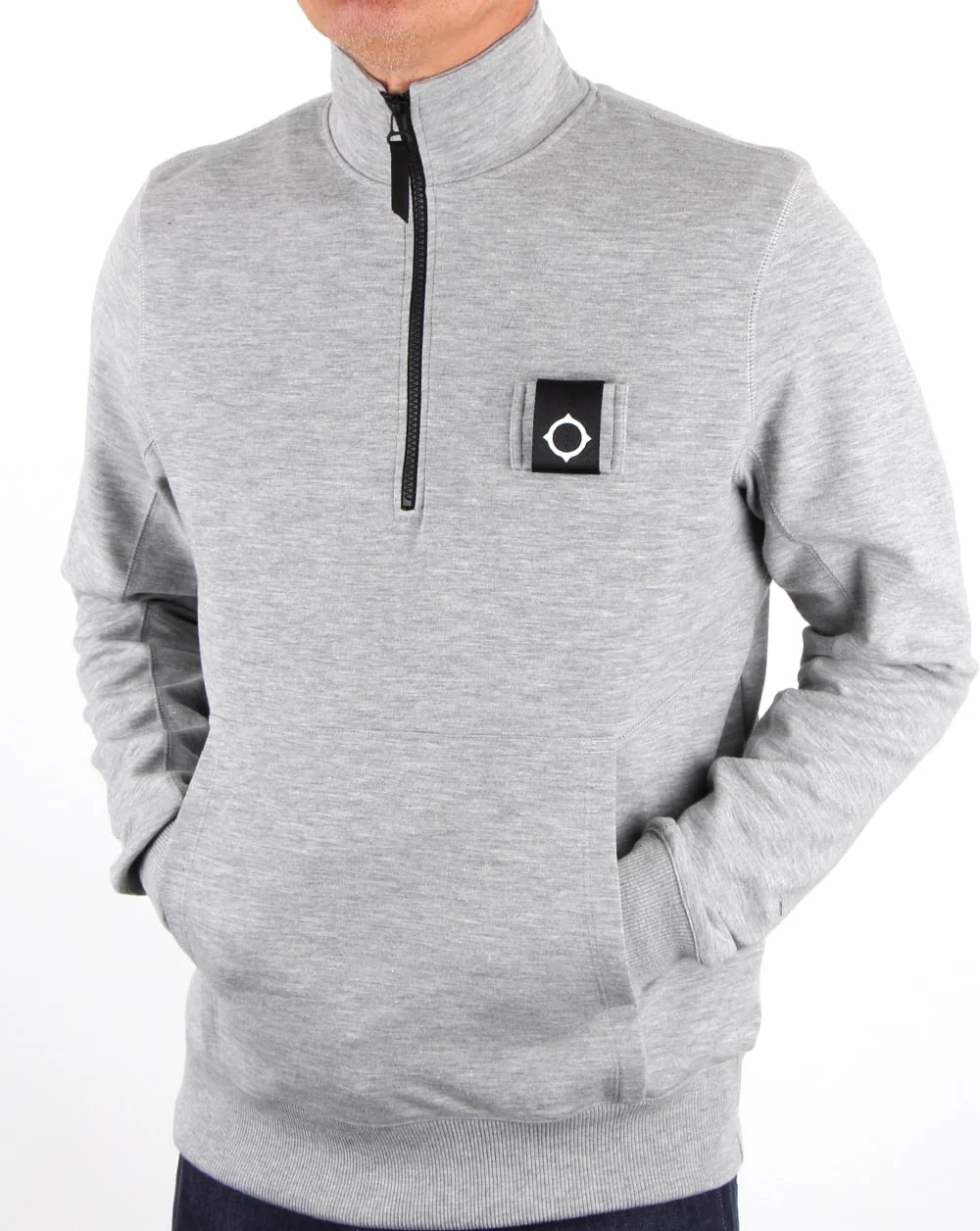 Ma.strum Scamp Funnel Neck Grey Melange - Image 3