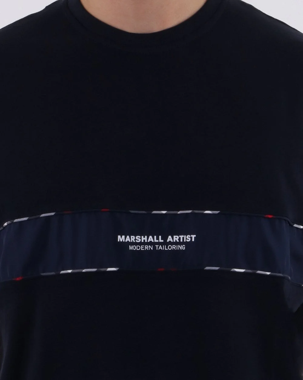 Marshall Artist Casa Check T-shirt Navy - Image 3