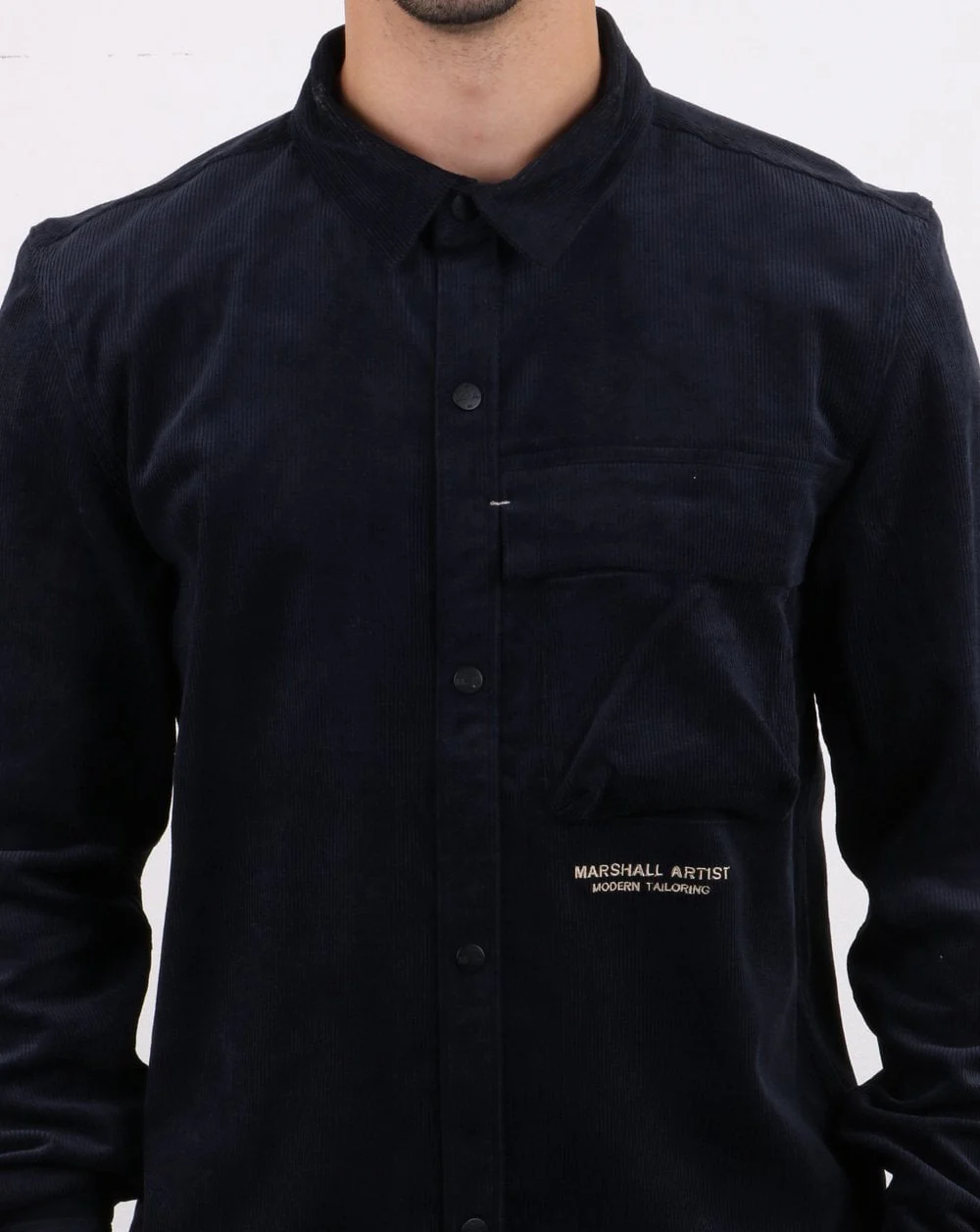 Marshall Artist Cord Shirt Navy - Image 3