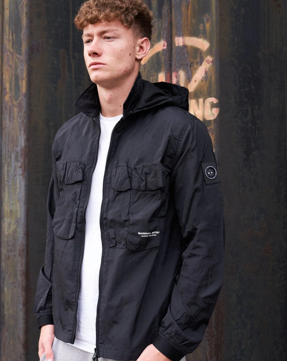 Marshall Artist Detachable Hooded Overshirt Black - Image 2