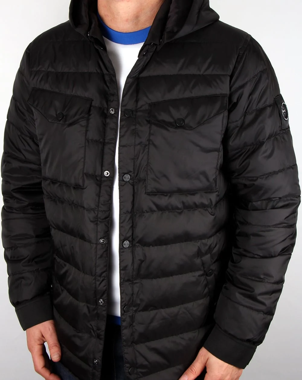 Marshall Artist Down Filled Hooded Jacket Black - Image 2