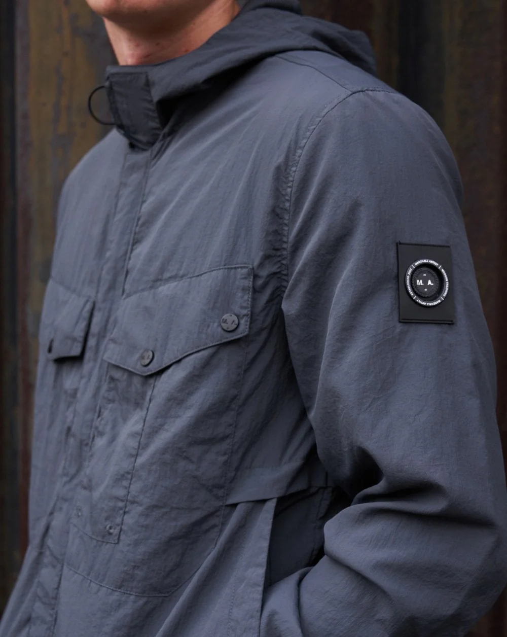 Marshall Artist Exolite Hooded Overshirt Charcoal - Image 5
