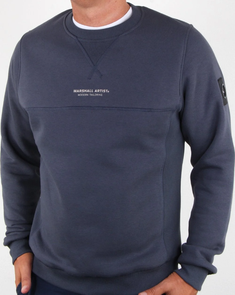 Marshall Artist Garment Dyed Crew Sweatshirt Navy
