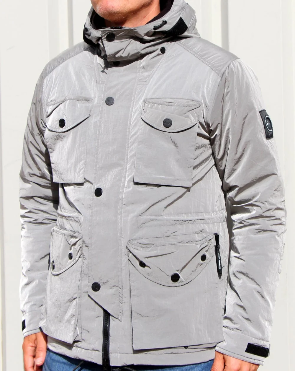 Marshall Artist Liquid Nylon Snow Parka Silver - Image 2