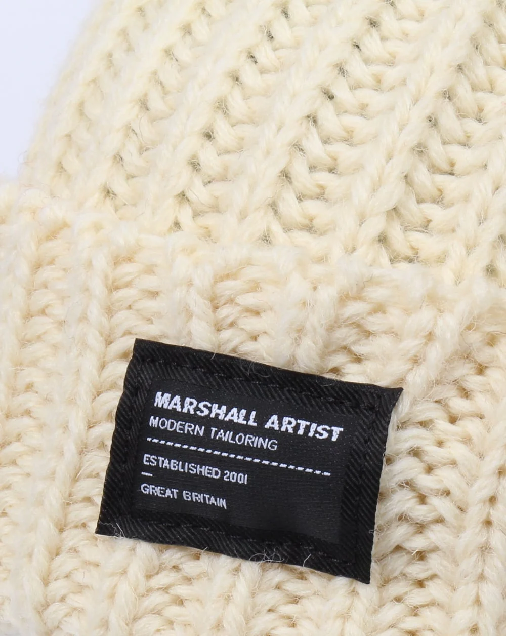 Marshall Artist Made In England Wool Beanie Winter White - Image 2