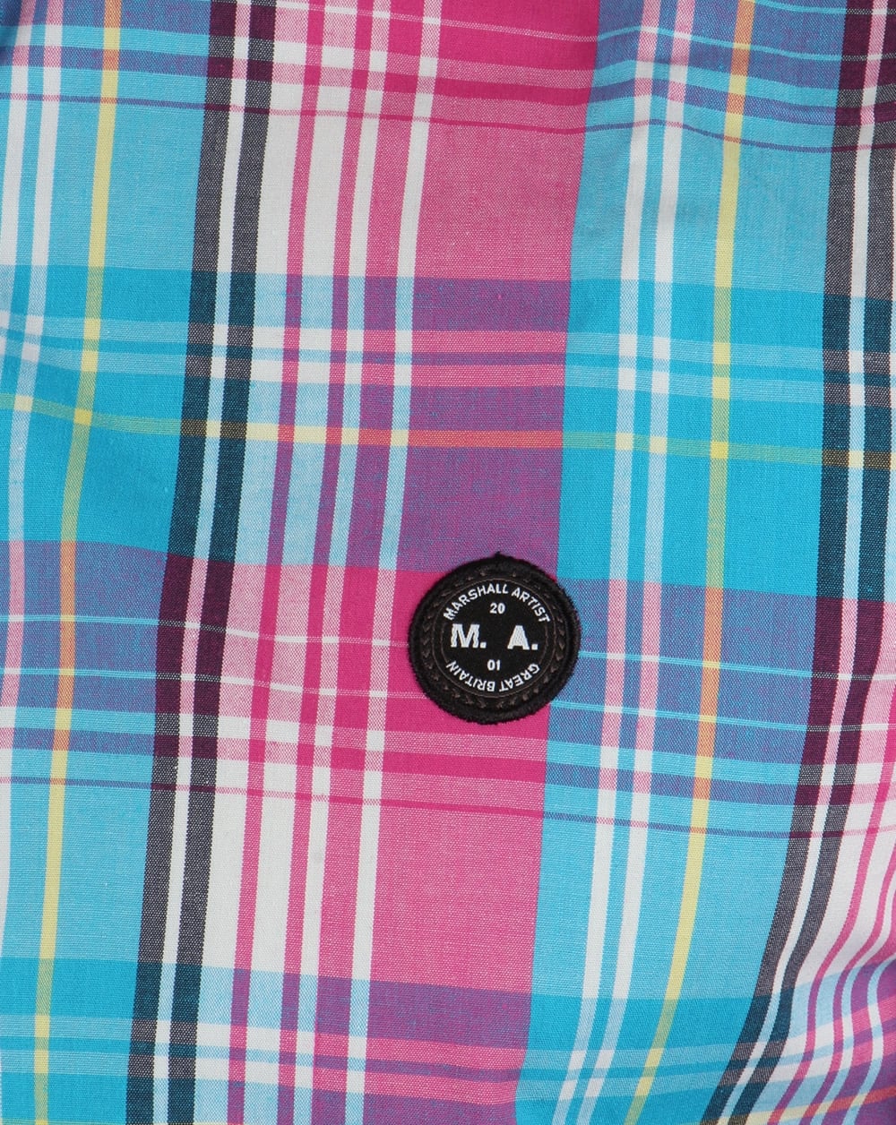 Marshall Artist Madras Check Shirt Magneta - Image 3