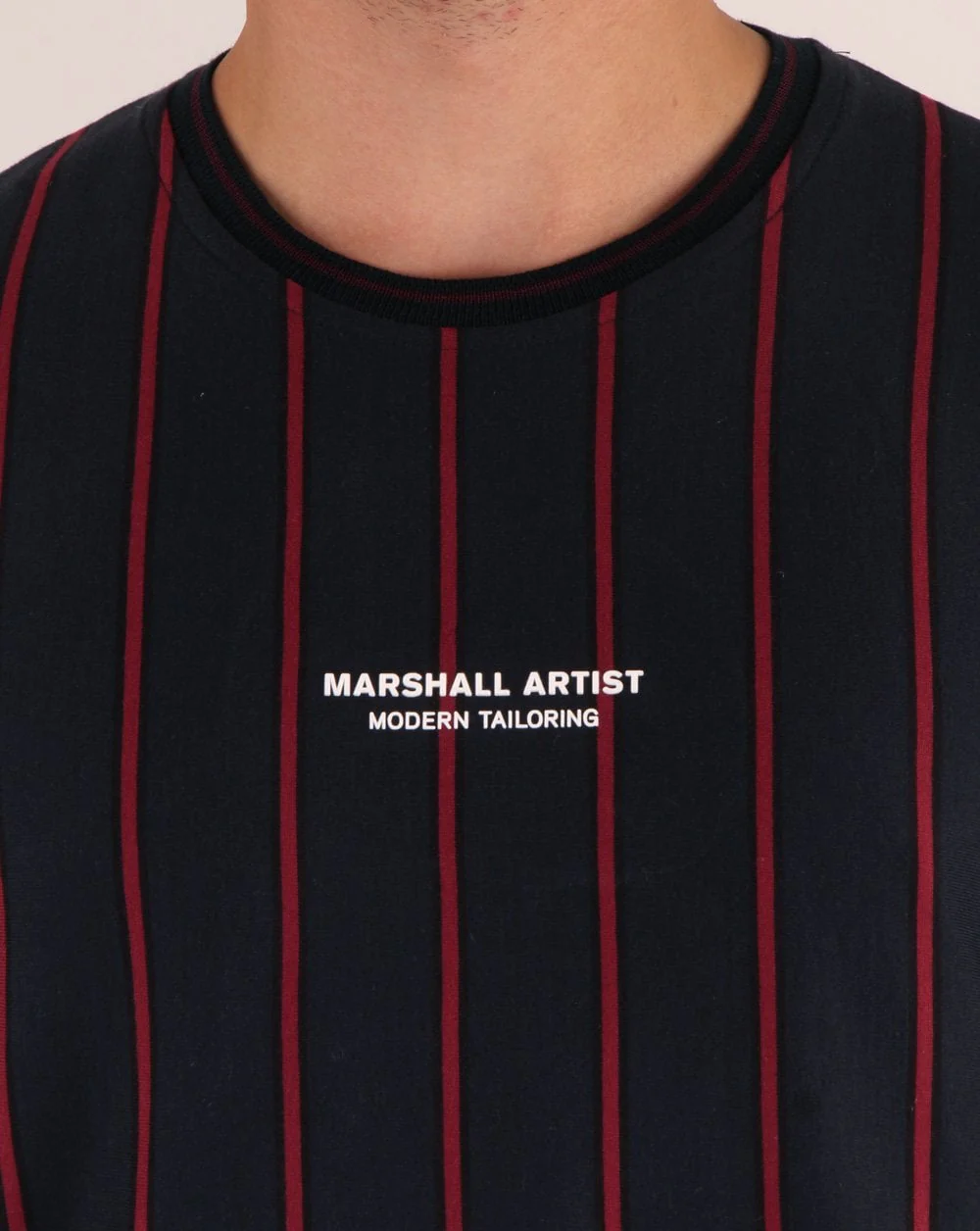Marshall Artist Pin Stripe T-shirt Navy - Image 4