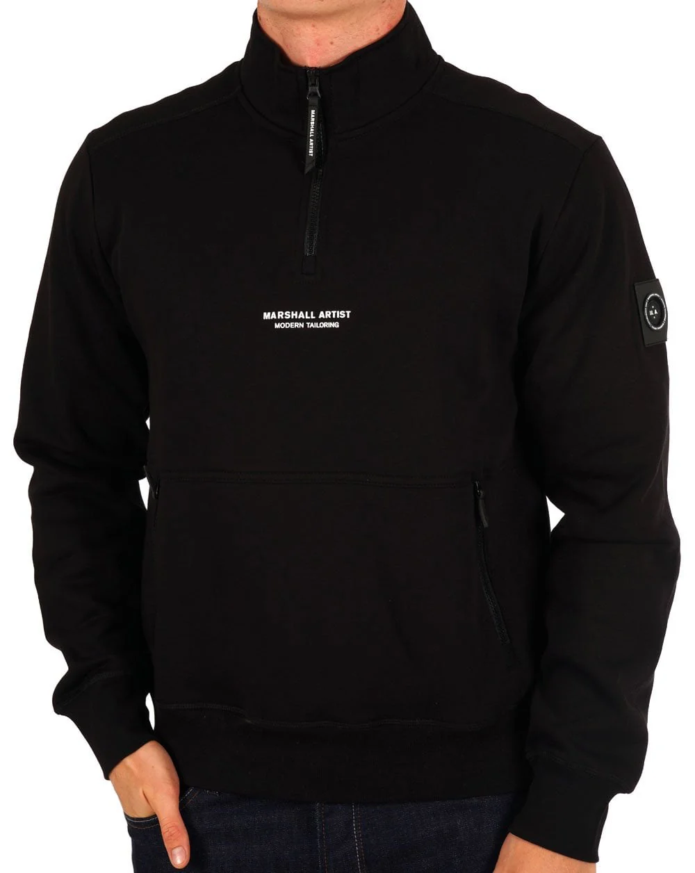 Marshall Artist Siren 1/4 Zip Sweat Black - Image 3