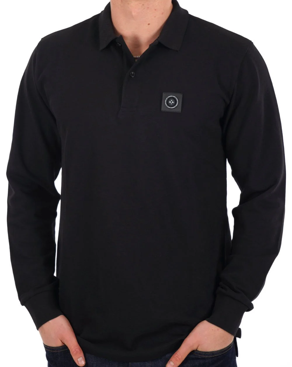Marshall Artist Siren Long Sleeve Polo Black - Image 2
