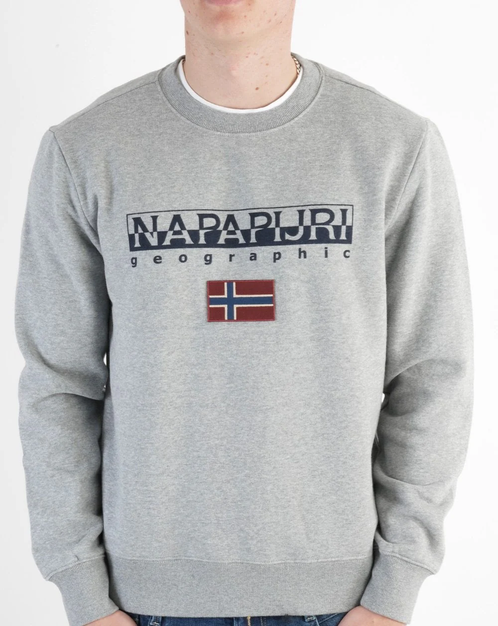 Napapijri Ayas Crew Neck Sweatshirt Grey Melange - Image 3
