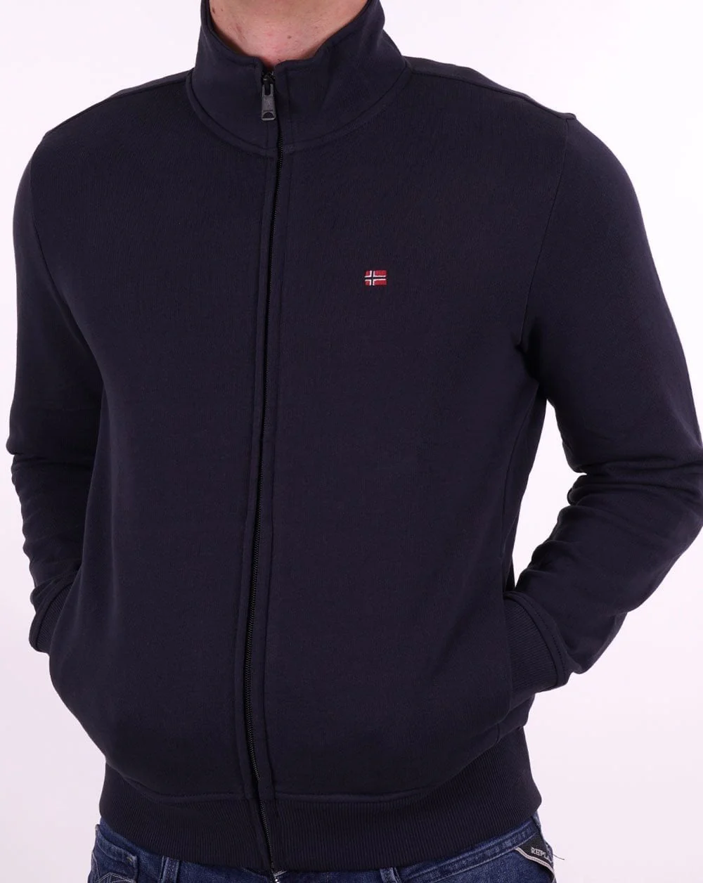 Napapijri Balis Full Zip Sweat Navy Blue - Image 4