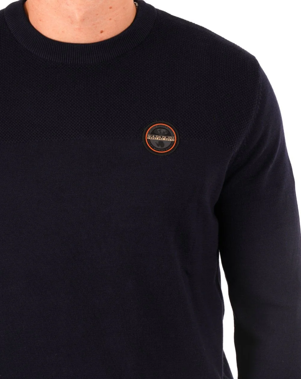 Napapijri Derri Crew Neck Knit Jumper Navy Blue - Image 2