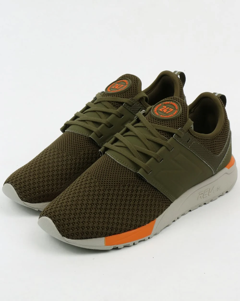 New Balance 247 Sport Trainers Olive/orange - Image 4