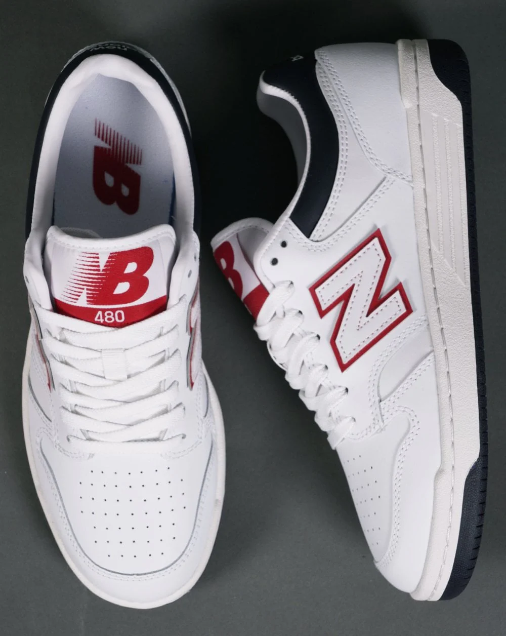 New Balance 480 Trainers White/Blue/Red - Image 4
